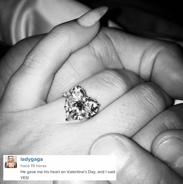 ("¡Me dio su corazón el Día de San Valentín y dije que sí!", comentó Gaga)