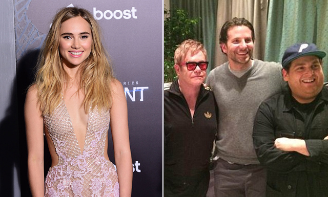 (Suki en la red carpet de "Insurgente" y Bradley disfrutando de una noche con amigos)