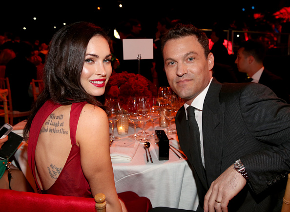 LOS ANGELES, CA - OCTOBER 11: Actors Megan Fox (L) and Brian Austin Green attend Ferrari Celebrates 60 Years In America on October 11, 2014 in Los Angeles, California. (Photo by Jonathan Leibson/Getty Images for Ferrari North America)
