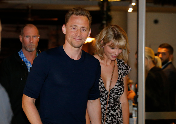 GOLD COAST, AUSTRALIA - JULY 10: (EUROPE AND AUSTRALASIA OUT) Actor Tom Hiddleston and singer Taylor Swift leave restaurant 'Gemelli Italian' in Broadbeach on the Gold Coast, Queensland. (Photo by Jerad Williams/Newspix/Getty Images)