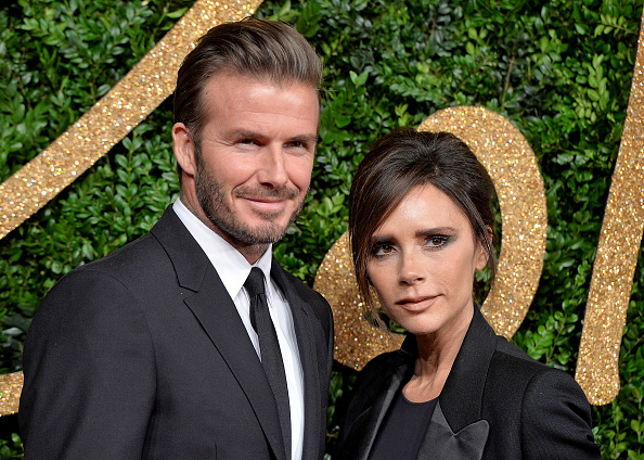 LONDON, ENGLAND - NOVEMBER 23: David Beckham and Victoria Beckham attend the British Fashion Awards 2015 at London Coliseum on November 23, 2015 in London, England. (Photo by Anthony Harvey/Getty Images)