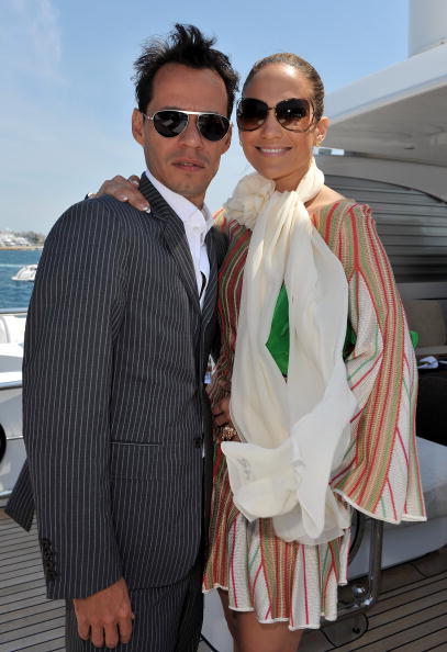 CANNES, FRANCE - MAY 17: Marc Anthony and Jennifer Lopez attend a Business of Film Lunch With Grey Goose Vodka on "Odessa" boat on May 17, 2010 in Cannes, France. (Photo by Pascal Le Segretain/Getty Images for Grey Goose)