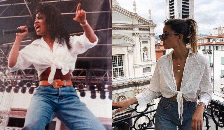 en frente de Comportamiento gloria Inspírate en los looks noventeros de Selena Quintanilla - EstiloDF