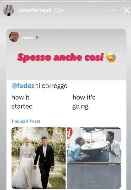 screenshot chiara ferragni pelea y boda