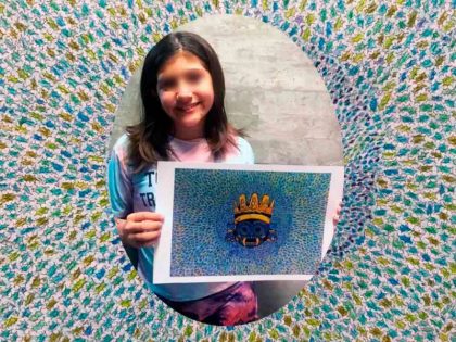 Niña gana concurso de pintura internacional