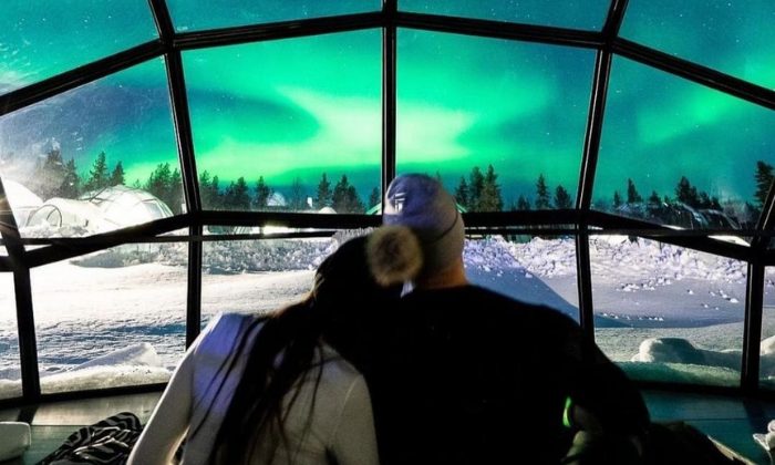 Auroras boreales con mi pareja